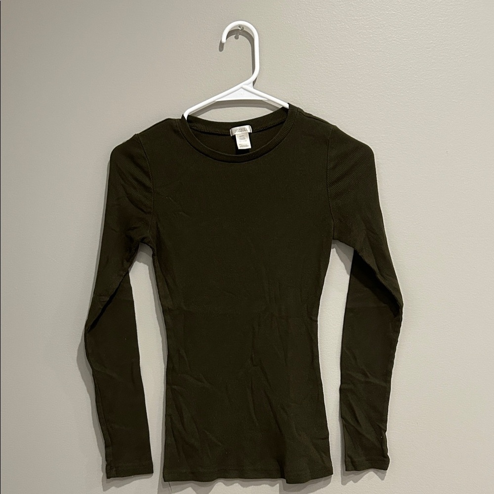 Bozzolo Dark Green Long Sleeve Women's Top